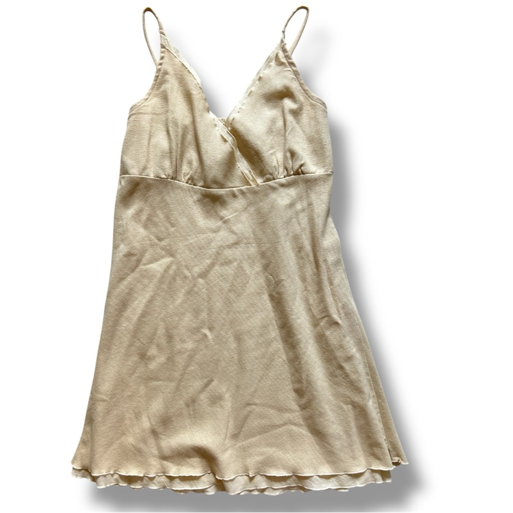 Xbaal Handwoven Lined Cotton Mini Slip Dress size M Cancún Mexico Resortwear